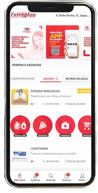 Tela do aplicativo EntregApp